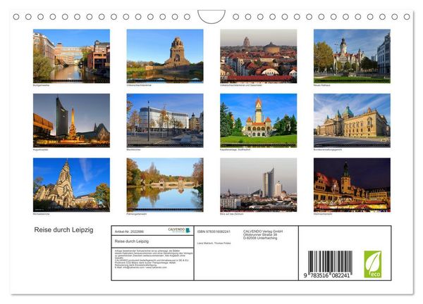 Produktbild: Reise durch Leipzig (Wandkalender 2026 DIN A4 quer), CALVENDO Monatskalender