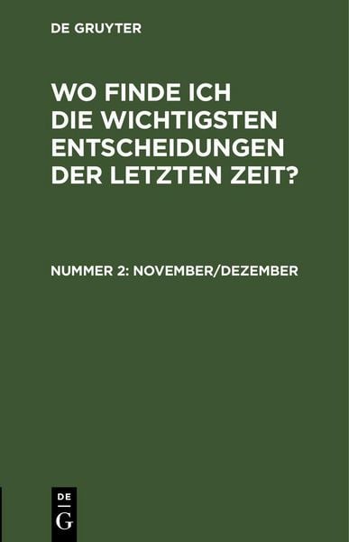 Produktbild: Wo finde ich die wichtigsten Entscheidungen der letzten Zeit? / Januar/Februar