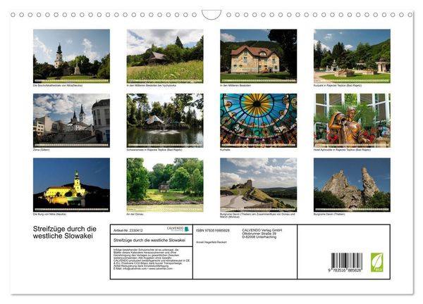 Produktbild: Streifz&uuml;ge durch die westliche Slowakei (Wandkalender 2027 DIN A3 quer), CALVENDO Monatskalender