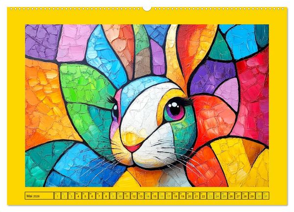 Produktbild: Abstrakte Eleganz. K&uuml;nstlerische Tiermotive in sch&ouml;nen Farben (Wandkalender 2026 DIN A2 quer), CALVENDO Monatskalender