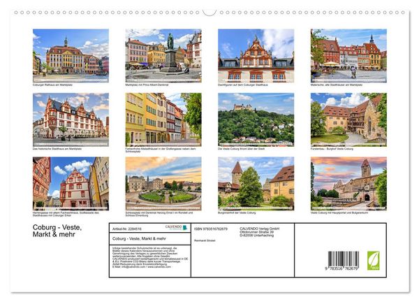 Produktbild: Coburg - Veste, Markt & mehr (hochwertiger Premium Wandkalender 2027 DIN A2 quer), Kunstdruck in Hochglanz