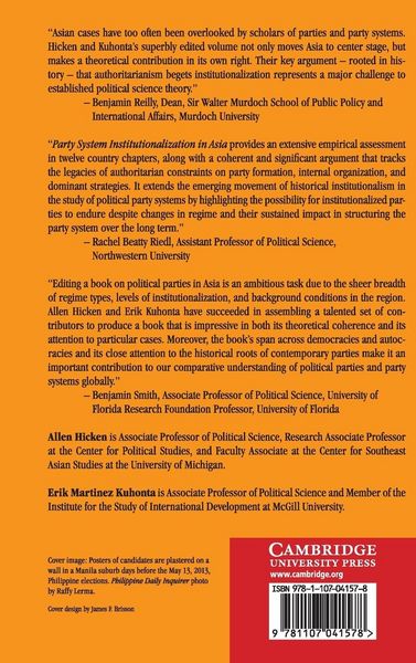 Produktbild: Party System Institutionalization in Asia