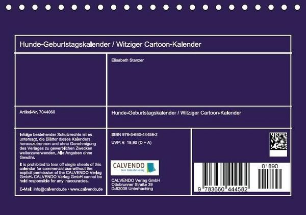 Produktbild: Hunde-Geburtstagskalender / Witziger Cartoon-Kalender (Tischkalender immerw&auml;hrend DIN A5 quer)