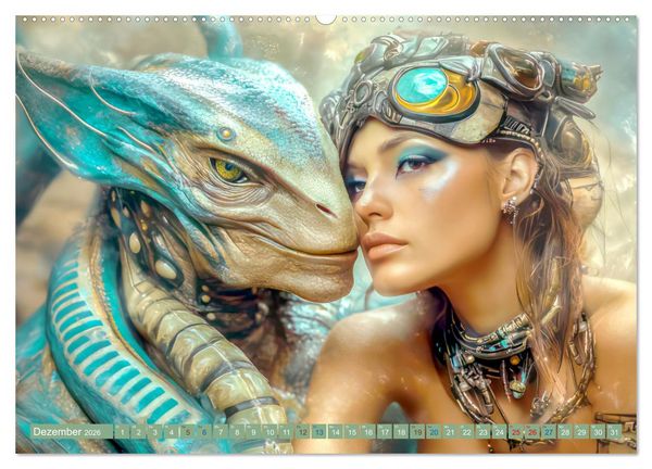 Produktbild: Fantasievolle Zukunftswelten - Science Fiction (Wandkalender 2026 DIN A2 quer), CALVENDO Monatskalender