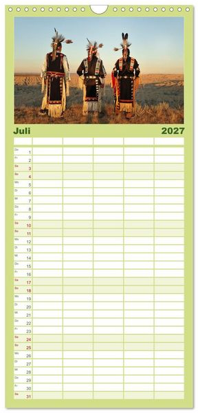 Produktbild: Familienplaner 2027 - Sioux Im Lande von Sitting Bull mit 5 Spalten (Wandkalender, 21 x 45 cm) CALVENDO