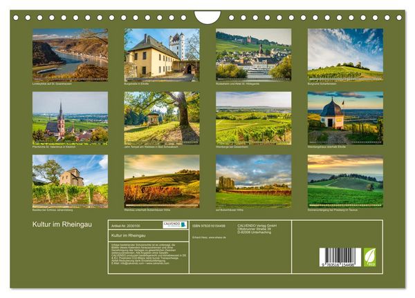Produktbild: Kultur im Rheingau (Wandkalender 2026 DIN A4 quer), CALVENDO Monatskalender