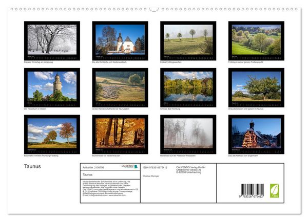 Produktbild: Taunus (hochwertiger Premium Wandkalender 2026 DIN A2 quer), Kunstdruck in Hochglanz