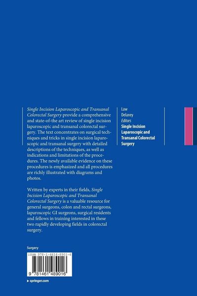 Produktbild: Single Incision Laparoscopic and Transanal Colorectal Surgery