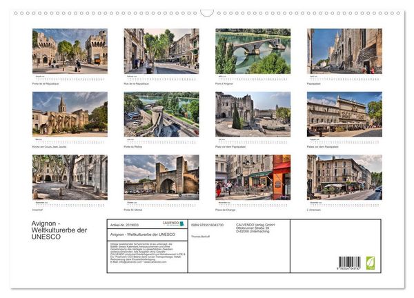 Produktbild: Avignon - Weltkulturerbe der UNESCO (Wandkalender 2026 DIN A2 quer), CALVENDO Monatskalender