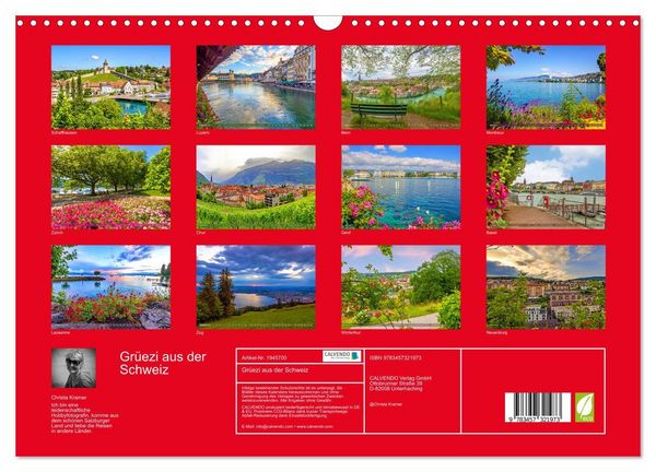 Produktbild: Gr&uuml;ezi aus der Schweiz (Wandkalender 2026 DIN A3 quer), CALVENDO Monatskalender
