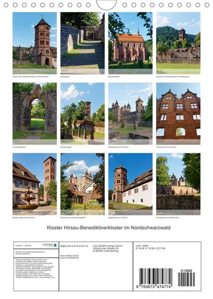 Produktbild: Kloster Hirsau-Benediktinerkloster im Nordschwarzwald (Wandkalender 2022 DIN A4 hoch)