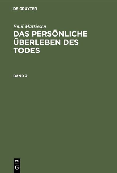 Produktbild: Das pers&ouml;nliche &Uuml;berleben des Todes. Band 3