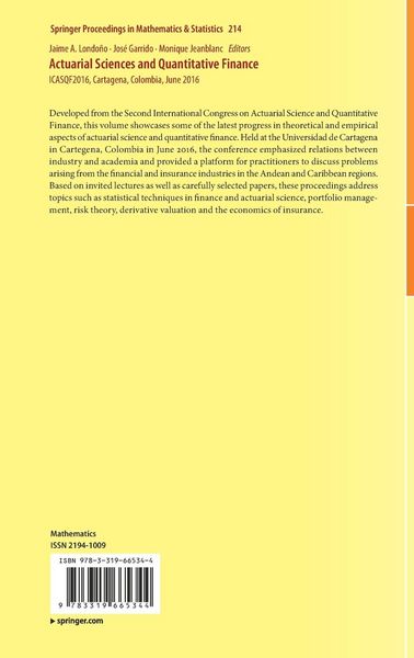 Produktbild: Actuarial Sciences and Quantitative Finance