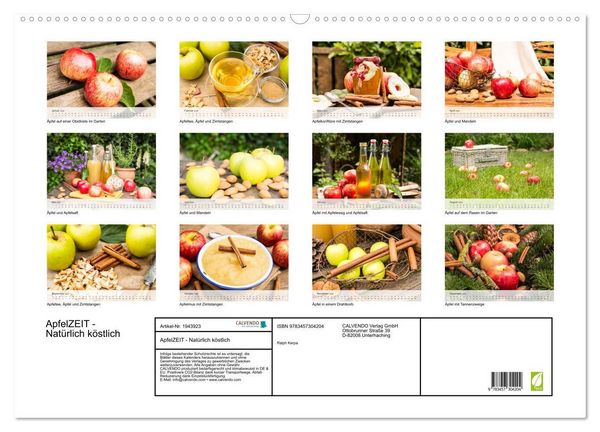Produktbild: ApfelZEIT - Nat&uuml;rlich k&ouml;stlich (Wandkalender 2026 DIN A2 quer), CALVENDO Monatskalender