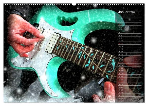 Produktbild: Rockgitarren Power (hochwertiger Premium Wandkalender 2026 DIN A2 quer), Kunstdruck in Hochglanz