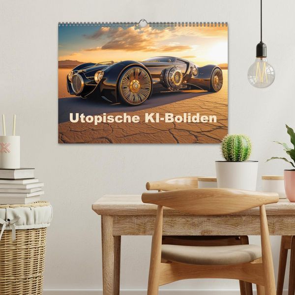 Produktbild: Utopische KI-Boliden (Wandkalender 2026 DIN A3 quer), CALVENDO Monatskalender