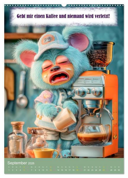 Produktbild: Kaffeezeit - Humor und Spr&uuml;che (Wandkalender 2026 DIN A2 hoch), CALVENDO Monatskalender