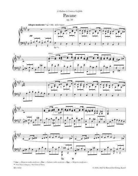 Produktbild: Pavane f&uuml;r Klavier op. 50