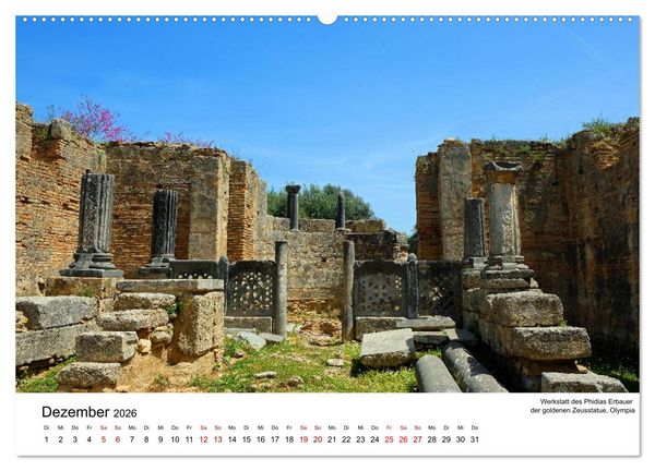 Produktbild: Von Olympia &uuml;ber Messene nach Mystras (Wandkalender 2026 DIN A2 quer), CALVENDO Monatskalender
