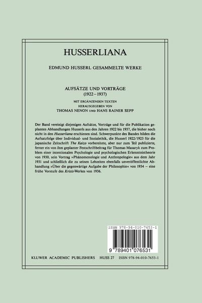 Produktbild: Aufs&auml;tze und Vortr&auml;ge (1922&ndash;1937)