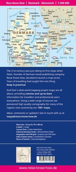 Produktbild: Reise Know-How Landkarte D&auml;nemark / Denmark (1:300.000)