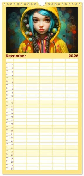 Produktbild: Familienplaner 2026 - Hip Hop Kids. Ein Jahr voller Style und Groove mit 5 Spalten (Wandkalender, 21 x 45 cm) CALVENDO
