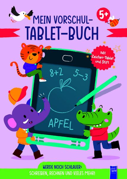 Produktbild: Mein Vorschul-Tablet-Buch 5 + (rosa Cover)
