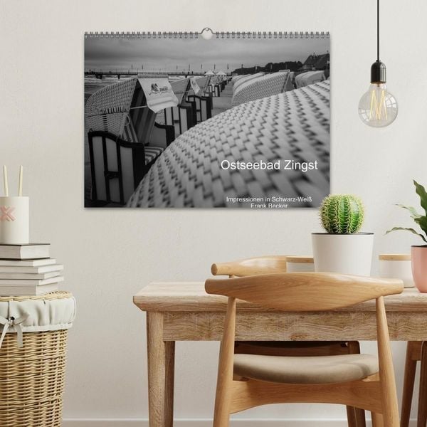 Produktbild: Ostseebad Zingst - Impressionen in Schwarz-Wei&szlig; (Wandkalender 2027 DIN A3 quer), CALVENDO Monatskalender