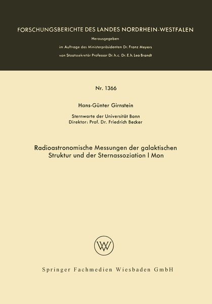 Produktbild: Radioastronomische Messungen der galaktischen Struktur und der Sternassoziation I Mon