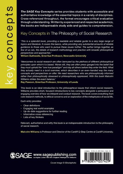 Produktbild: Key Concepts in the Philosophy of Social Research