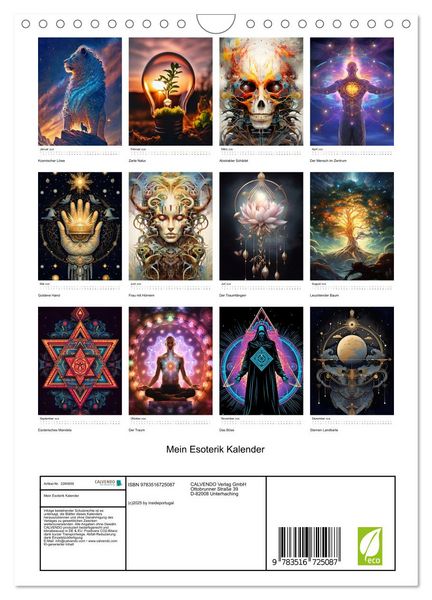 Produktbild: Mein Esoterik Kalender (Wandkalender 2026 DIN A4 hoch), CALVENDO Monatskalender