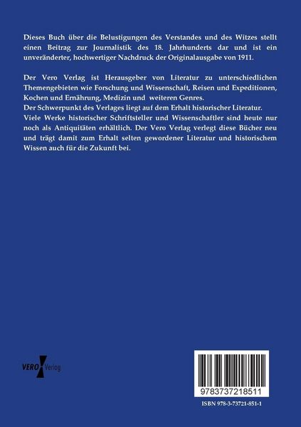 Produktbild: Die Belustigungen des Verstandes und des Witzes