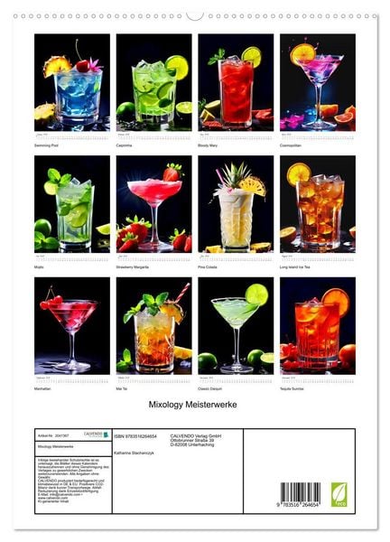 Produktbild: Mixology Meisterwerke (hochwertiger Premium Wandkalender 2026 DIN A2 hoch), Kunstdruck in Hochglanz