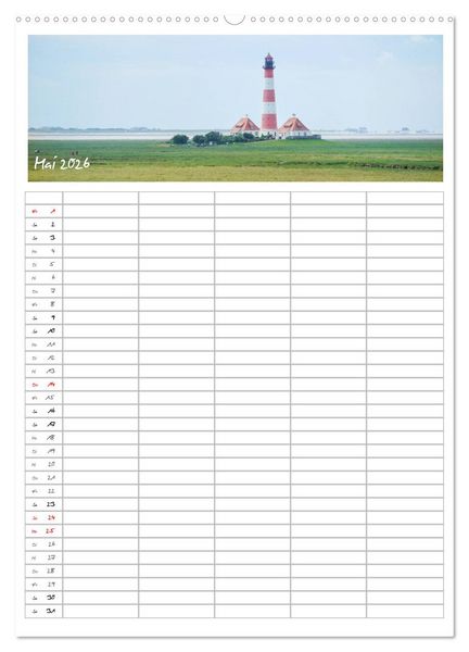 Produktbild: Nordfriesland - Familienplaner (Wandkalender 2026 DIN A2 hoch), CALVENDO Monatskalender