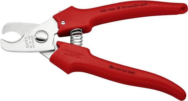 Produktbild: Knipex 95 05 165 Kabelschere Geeignet f&uuml;r (Abisoliertechnik) Alu- und Kupferkabel, ein- und mehrdr&auml;htig 10 mm 24 mm&sup2; 3