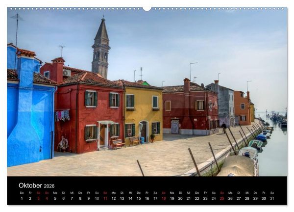 Produktbild: Die bunten H&auml;user von Burano (Wandkalender 2026 DIN A2 quer), CALVENDO Monatskalender