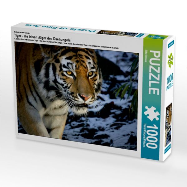 Produktbild: CALVENDO Puzzle Ein Motiv aus dem Kalender Tiger - die leisen J&auml;ger des Dschungels | 1000 Teile Lege-Gr&ouml;&szlig;e 64x48cm Foto-Puzzle f&uuml;r gl&uuml;ckliche Stunden