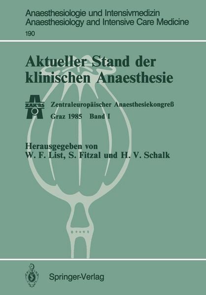 Produktbild: Aktueller Stand der klinischen Anaesthesie