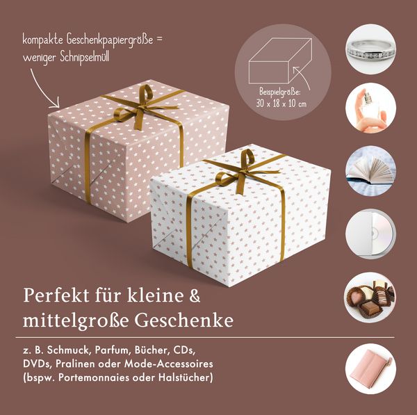 Produktbild: Geschenkpapier-Set Sterne (hell-rosa, wei&szlig;)