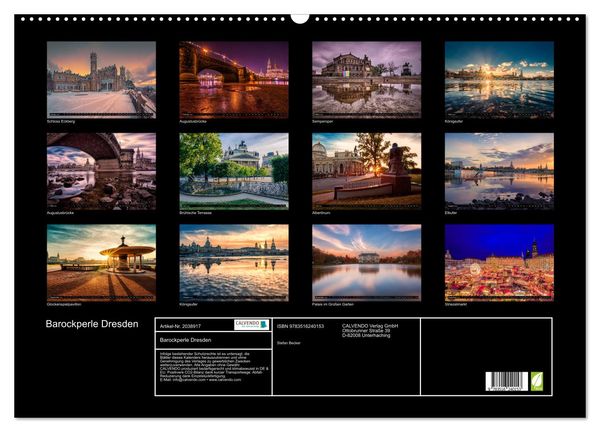 Produktbild: Barockperle Dresden (Wandkalender 2026 DIN A2 quer), CALVENDO Monatskalender