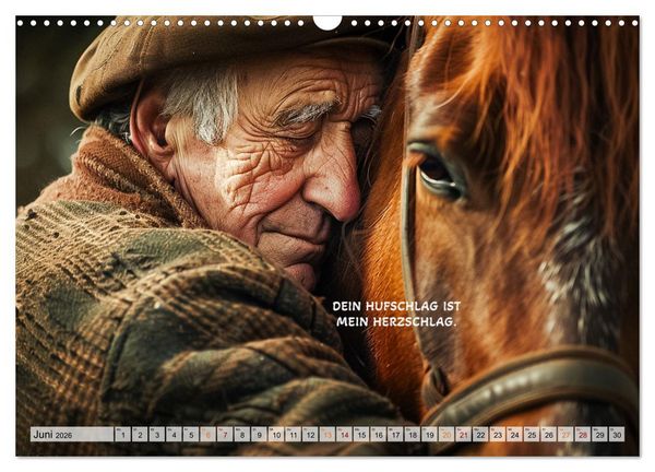 Produktbild: Pferde und Seelenspr&uuml;che (Wandkalender 2026 DIN A3 quer), CALVENDO Monatskalender
