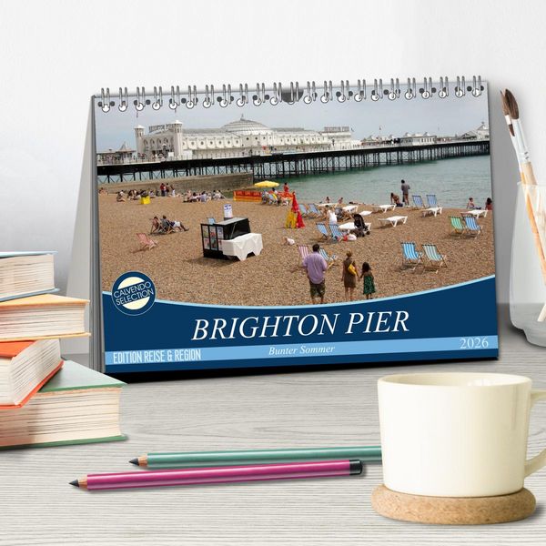 Produktbild: Brighton Pier Bunter Sommer (Tischkalender 2026 DIN A5 quer), CALVENDO Monatskalender