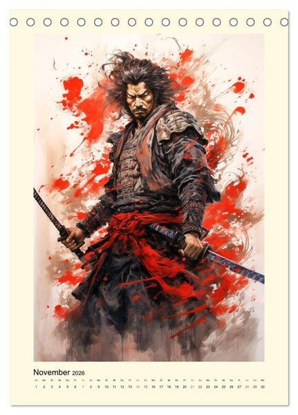 Produktbild: Samurai Helden (Tischkalender 2026 DIN A5 hoch), CALVENDO Monatskalender