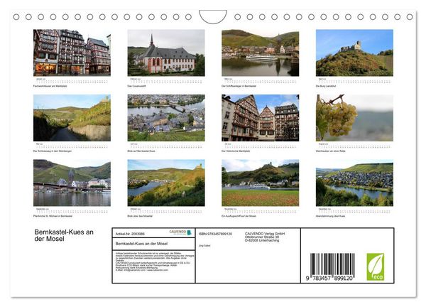 Produktbild: Bernkastel-Kues an der Mosel (Wandkalender 2026 DIN A4 quer), CALVENDO Monatskalender