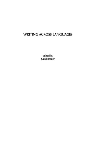 Produktbild: Writing Across Languages