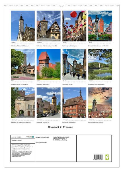 Produktbild: Romantik in Franken (Wandkalender 2026 DIN A2 hoch), CALVENDO Monatskalender