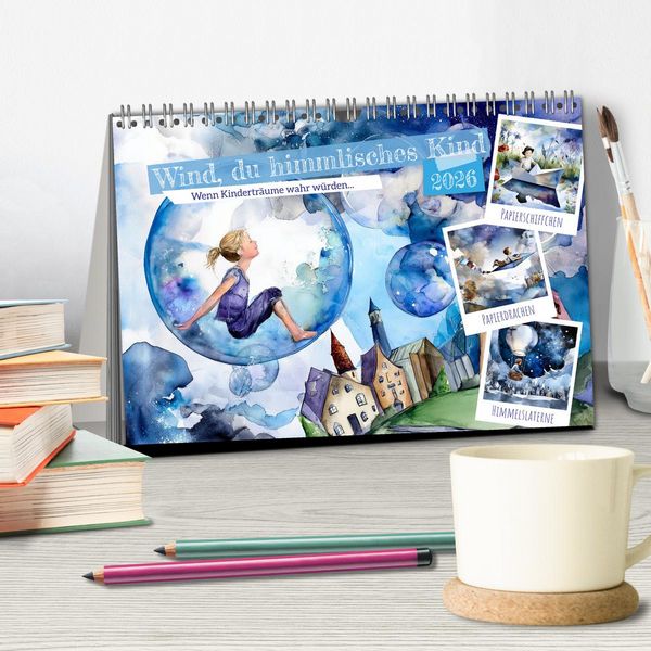 Produktbild: Wind, du himmlisches Kind (Tischkalender 2026 DIN A5 quer), CALVENDO Monatskalender