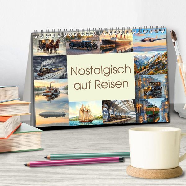 Produktbild: Nostalgisch auf Reisen (Tischkalender 2027 DIN A5 quer), CALVENDO Monatskalender