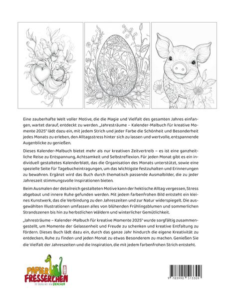 Produktbild: Jahrestr&auml;ume - Malbuch-Kalender f&uuml;r kreative Momente 2025