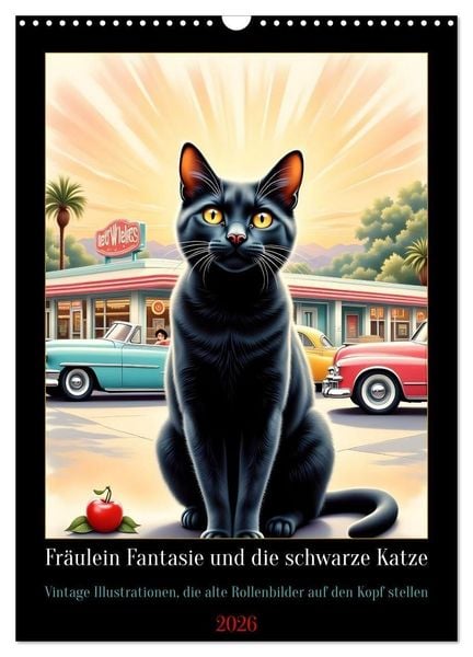 Produktbild: Fr&auml;ulein Fantasie und die schwarze Katze (Wandkalender 2026 DIN A3 hoch), CALVENDO Monatskalender